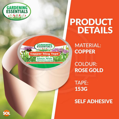 2pk Copper Slug Tape 10m x 50mm Wide Copper Tape Slug Repellent