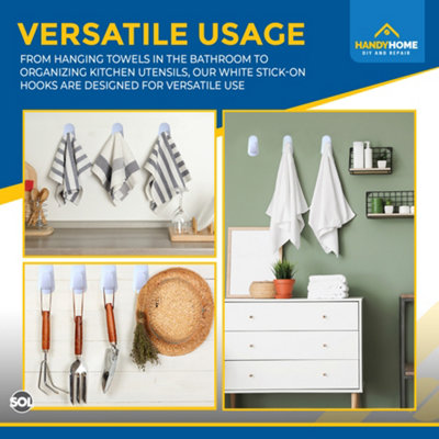 2pk Damage Free Plastic Hooks - Sticky Hooks for Hanging , Adhesive ...