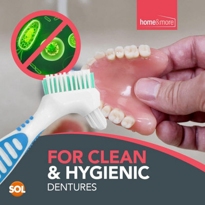 2pk Denture Toothbrush, Retainer Brush with Dual-Angled Heads, Soft ...