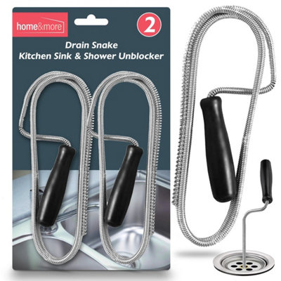 2pk Flexible Drain Unblocking Rods 1M Long Sink Unblocker