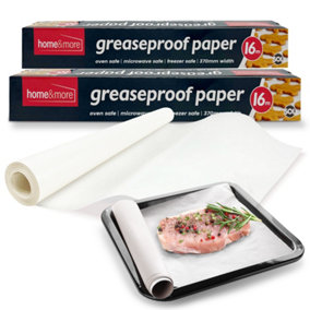 2pk Greaseproof Paper 370mm x 16m Parchment Paper Greaseproof Paper Roll Ideal for Fries, Cookies Cake Parchment Paper for Baking