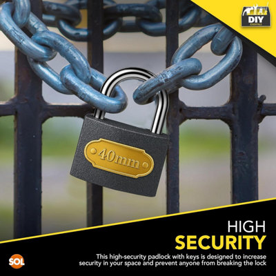 2pk Heavy Duty Padlocks with Keys 40mm Outdoor Security Locks with ...