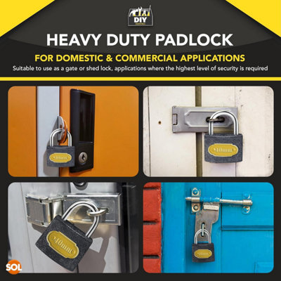 2pk Heavy Duty Padlocks with Keys 40mm Outdoor Security Locks with ...