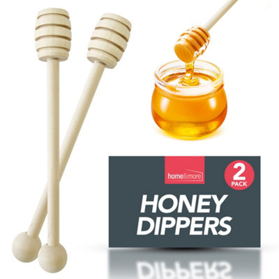Buy 2pk Honey Dippers 16cm Rustic Wooden Honey Spoon for Drizzling