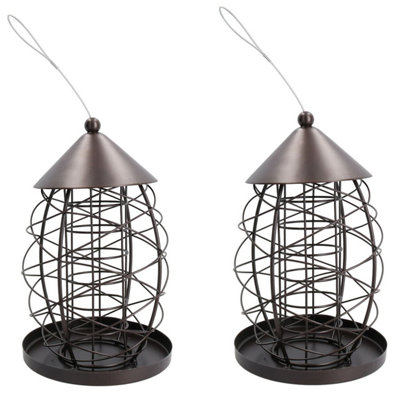 2PK Lantern Bird Feeder FatBall Holder Hanging Feeding Station Wild Birds