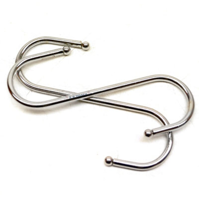 2pk Large S Hook 150 x 110mm Hook Stainless Steel Home Kitchen Garden Garage