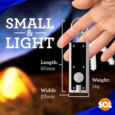 2pk LED Keychain Small Torch Light - Pocket Torch Small Bright with Built In Batteries - Small LED Mini Torch Keyring Torch
