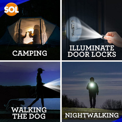 2pk LED Keychain Small Torch Light - Pocket Torch Small Bright with Built In Batteries - Small LED Mini Torch Keyring Torch