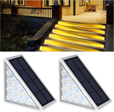 2PK LED Solar Step Lights - Waterproof Outdoor Stair & Deck Lights for ...
