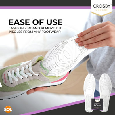 2pk Memory Foam Insoles for Women Shoe Insoles Men Inner Soles for Women Shoe Soles for Trainers Comfort Insoles Men Work Boot Ins DIY at B Q