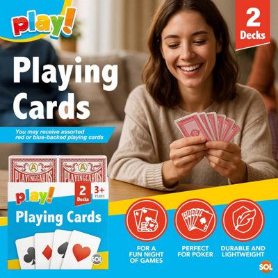 2pk Playing Cards, Standard UK Decks for Kids and Adults, Waterproof ...