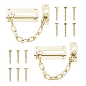 2pk Security Chain for Front Door, Brass Safety Chain Door Lock, Door Chains UPVC Door Chain, Brass Chain Lock for Door
