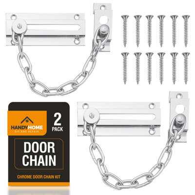 2pk Security Chain for Front Door, Chrome Safety Chain Door Lock, Door Chains UPVC Door Chain, Chrome Chain Lock for Door