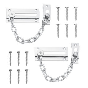 2pk Security Chain for Front Door, Chrome Safety Chain Door Lock, Door Chains UPVC Door Chain, Chrome Chain Lock for Door