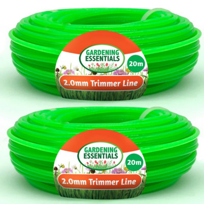 2pk Strimmer Wire 2.0mm x 20m Heavy Duty Strimmer Line Clear Strimmer Cord Grass Trimmer Wire Cable