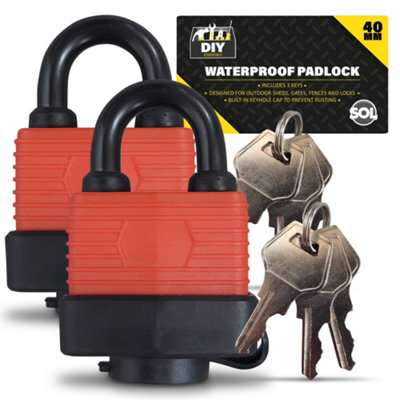 2pk Weatherproof Padlock with Keys 40mm, Heavy Duty Padlock for Shed, Gate Fence Padlock with Keys Padlocks Outdoor Heavy Duty