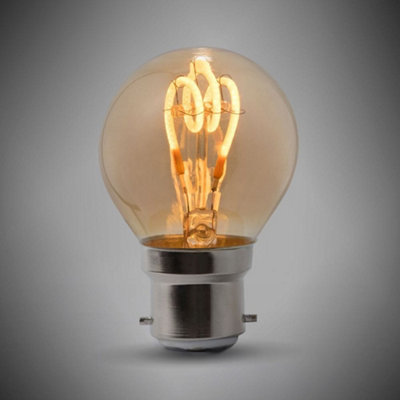 2w B22 Vintage Edison Golf Ball LED Light Bulb 1800K T-Spiral Filament High CRI Dimmable - SE Home