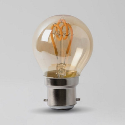 2w B22 Vintage Edison Golf Ball LED Light Bulb 1800K T-Spiral Filament High CRI Dimmable - SE Home