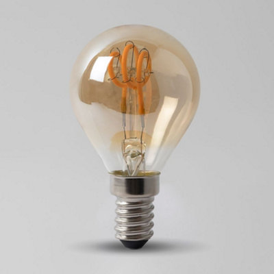 2w E14 SES Vintage Edison Golf Ball LED Light Bulb 1800K T-Spiral Filament High CRI Dimmable - SE Home