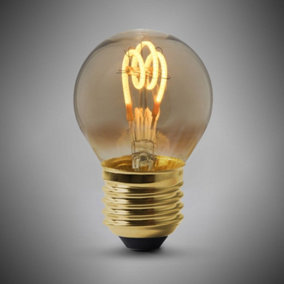 2w E27 ES Vintage Edison Golf Ball LED Light Bulb 1800K T-Spiral Filament High CRI Dimmable - SE Home