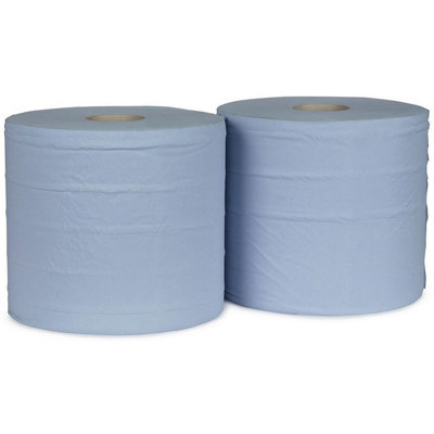 2Work 2-Ply Forecourt Roll 400m Blue (Pack of 2) CT34137