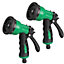 2x 10 DIAL Multi Function Jet Spray Nozzle Garden Hose Gun (Hozelock Compatible)