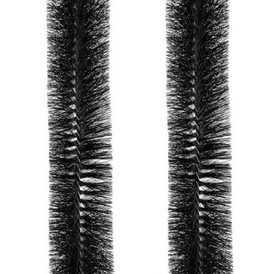2x 100mm Gutter Drain Pipe Black Outdoor 4m Cleaning Brush Tool Cleans Moss & Debris