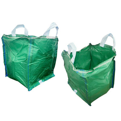 2x 120 Litre Reusable Heavy Duty Green Garden Plant, Grass & Leaves ...