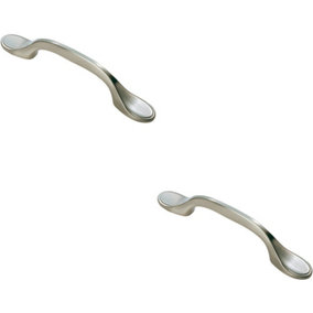 2x 128mm Shaker Style Cabinet Pull Handle 76mm Fixing Centres Satin Nickel