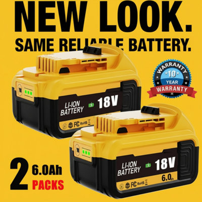 2X 18V 6.0Ah XR Li-Ion Slide Batteries Compatible with DeWalt
