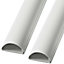 2x 1m (2m) 20mm x 10mm White Coaxial Cable Trunking Conduit Cover AV TV Wall