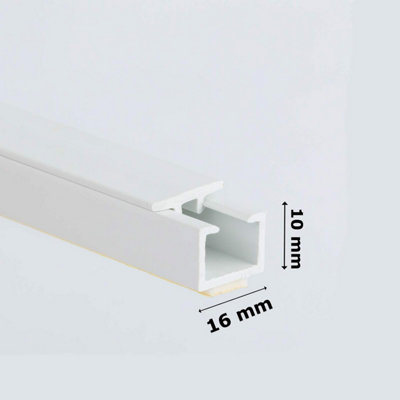 2x 1M White Self Adhesive Cable & Wire Tidy PVC Plastic Electrical Mini Trunking (16x10mm)