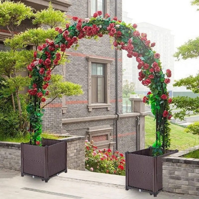 2X 2.4 M Garden Arch Trellis Metal Tubular Frame Climbing Plant