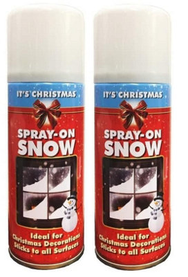 2x 200ml Fake Artificial Christmas Snow White Spray for Xmas Tree Window Craft Decoration Item, Spray on Snow