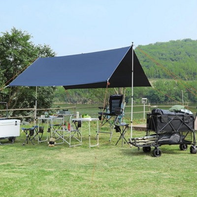 2x 230cm Tent Poles Telescopic Adjustable Awning Canopy Tarp Pole ...