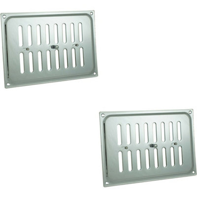 2x 242 x 165mm Hit & Miss Airflow Vent Polished Chrome Slide Open & Close Door Price Comparisons | Compare The Build