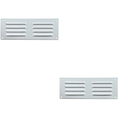 2x 242 x 89mm Hooded Louvre Airflow Vent Polished Chrome Internal Door Plate Price Comparisons | Compare The Build