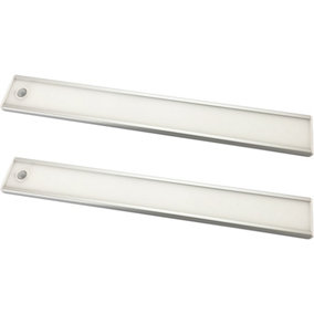 2x 305mm Rechargeable Kitchen Cabinet Strip Light & Auto PIR On/Off - Natural White LED