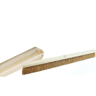 2x 36" Coco Soft Bristle Indoor Outdoor Garage & Yard Broom Soft Bristle Sweeping Brush With Long Handle