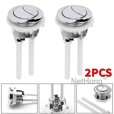 2x 38mm Replacement Dual Flush Push Button Universal Toilet Cistern ...