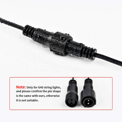2x 3M String Lights Extension Cable Outdoor Christmas Lights Water Resistance UK