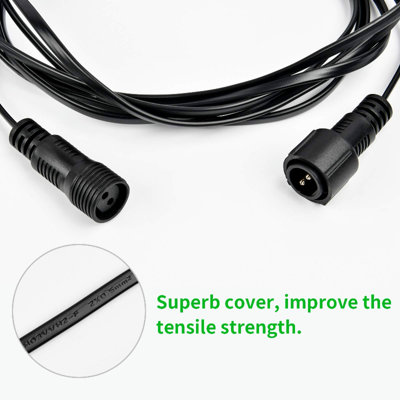 2x 3M String Lights Extension Cable Outdoor Christmas Lights Water Resistance UK - 7
