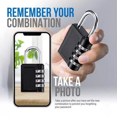 2X 4 Digit Combination Padlock Heavy Duty Outdoor Lock Gym Travel ...