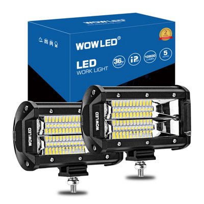 2x 5 Inch 36W 10800 Lumens Two Rows Upgrade Off Road Lights Light Bar ...