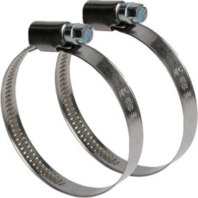 2x 50 70mm Stainless Steel Hose Clips Large Outdoor Air Pipe Clamp Screw Jubilee