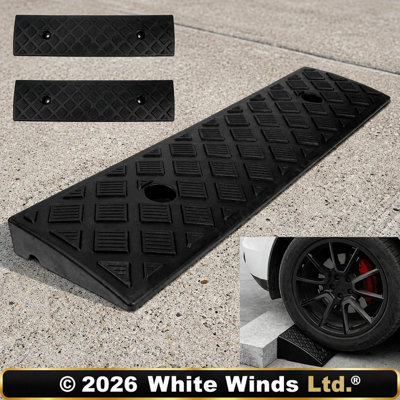 2x 50cm heavy duty rubber kerb ramps for cars trucks caravans ...