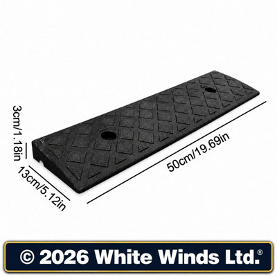 2x 50cm heavy duty rubber kerb ramps for cars trucks caravans ...