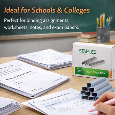 2x 5200 Pack 24/6 No 16 Standard Staples for Desktop Staplers and ...