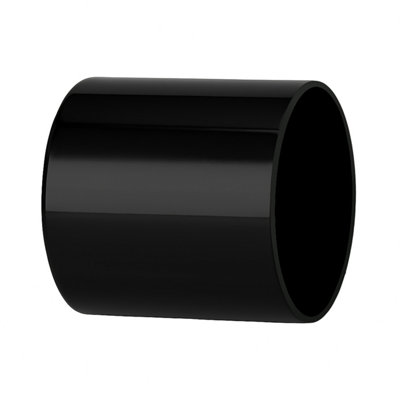 2x 56mm Solvent Weld Straight Coupling Black Plastic Waste Pipe Connector