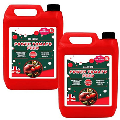 2x 5L Nutrient Packed Concentrated Tomato Feed For Tomatoes, Peppers, Cucumbers & Aubergines